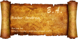 Bader Andrea névjegykártya