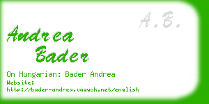 andrea bader business card